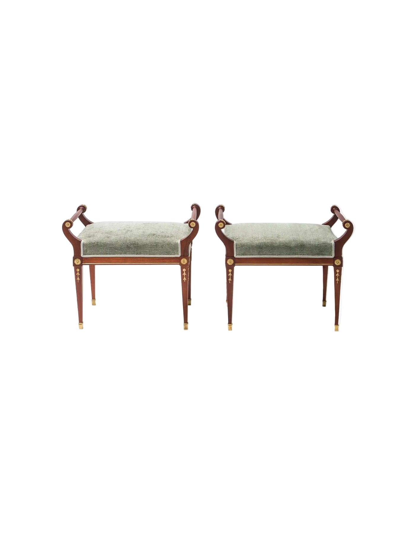 Set of Antique Empire Style Ottomans, 1890s