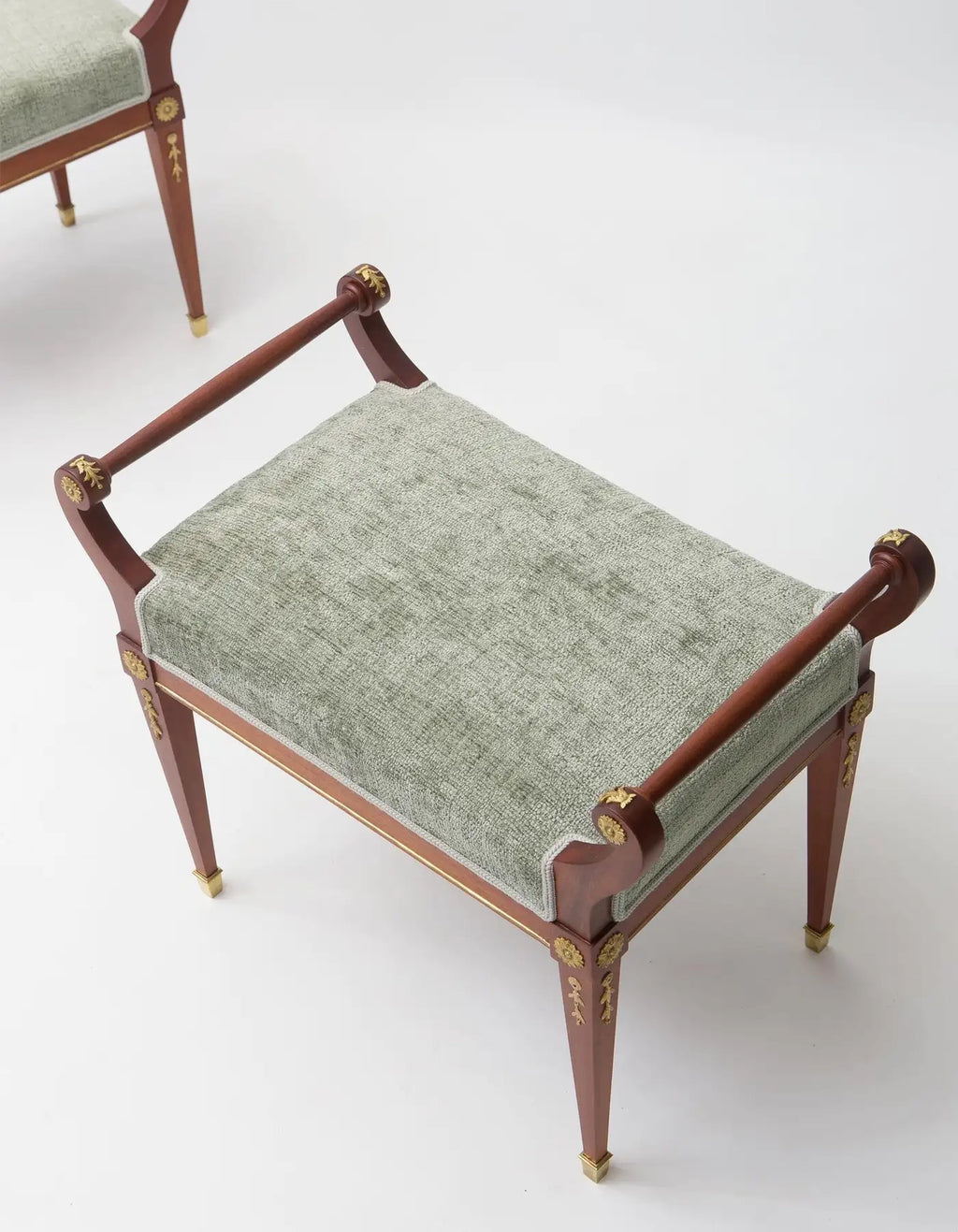 Set of Antique Empire Style Ottomans, 1890s