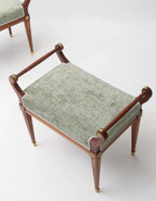 Set of Antique Empire Style Ottomans, 1890s