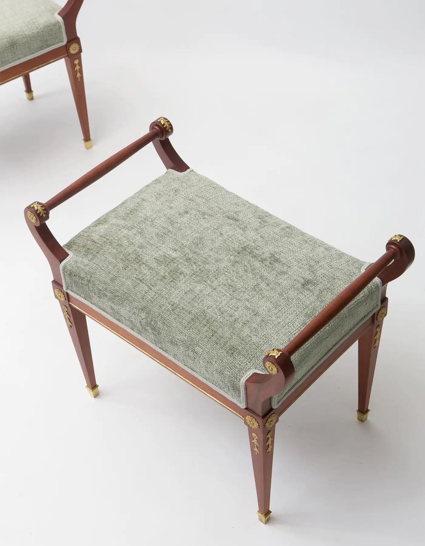 Set of Antique Empire Style Ottomans, 1890s