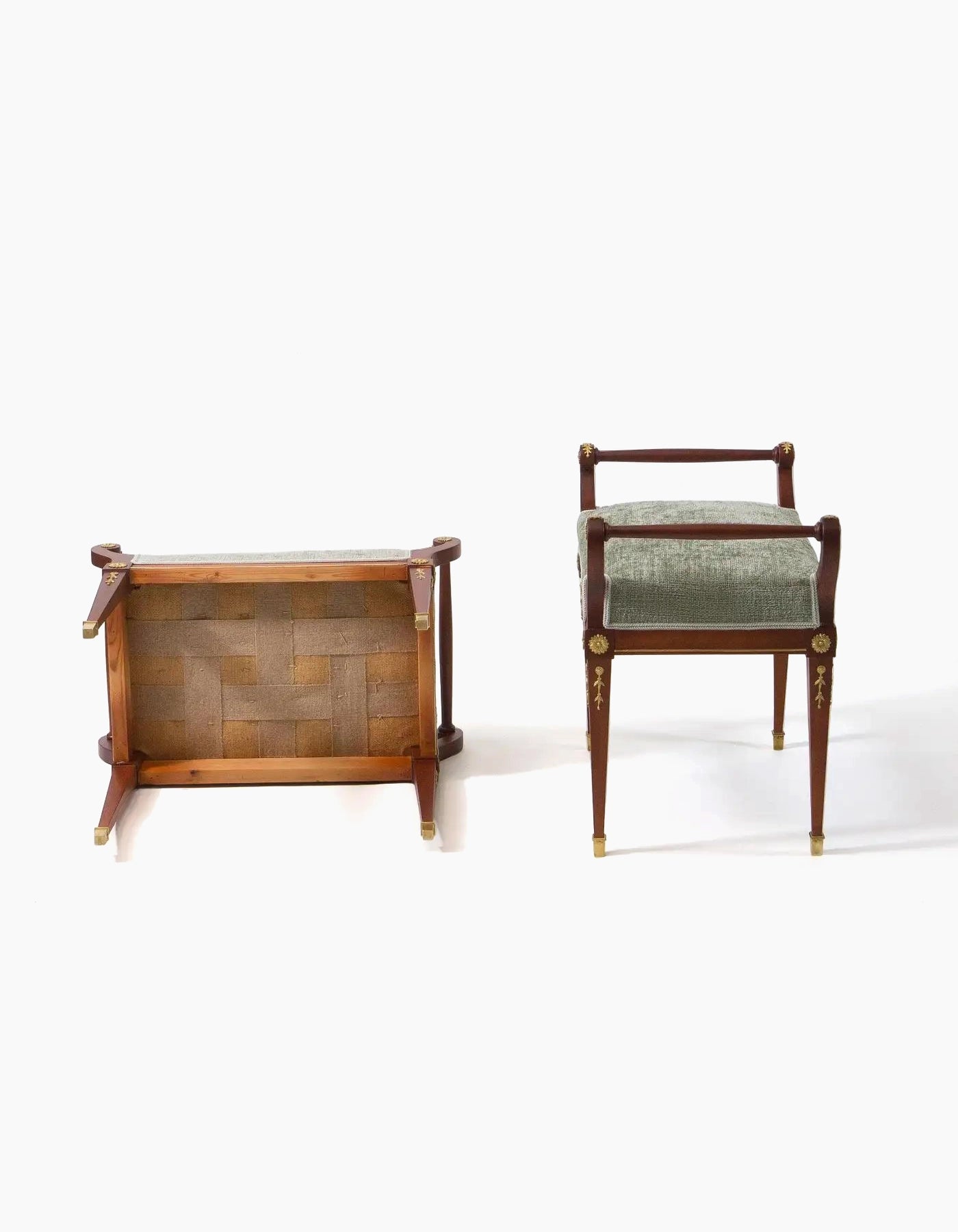 Set of Antique Empire Style Ottomans, 1890s