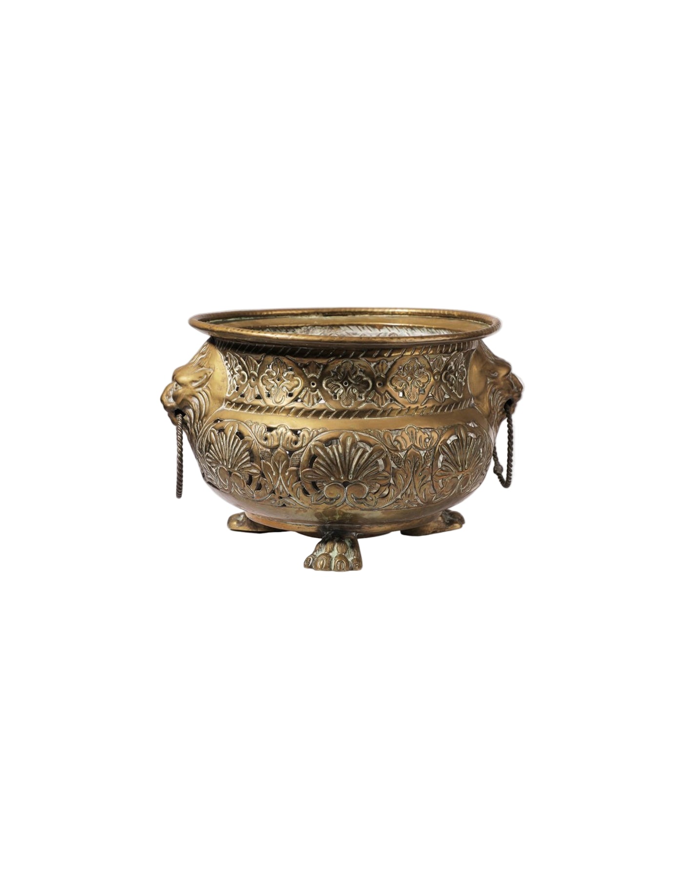Large Golden Flower Pot