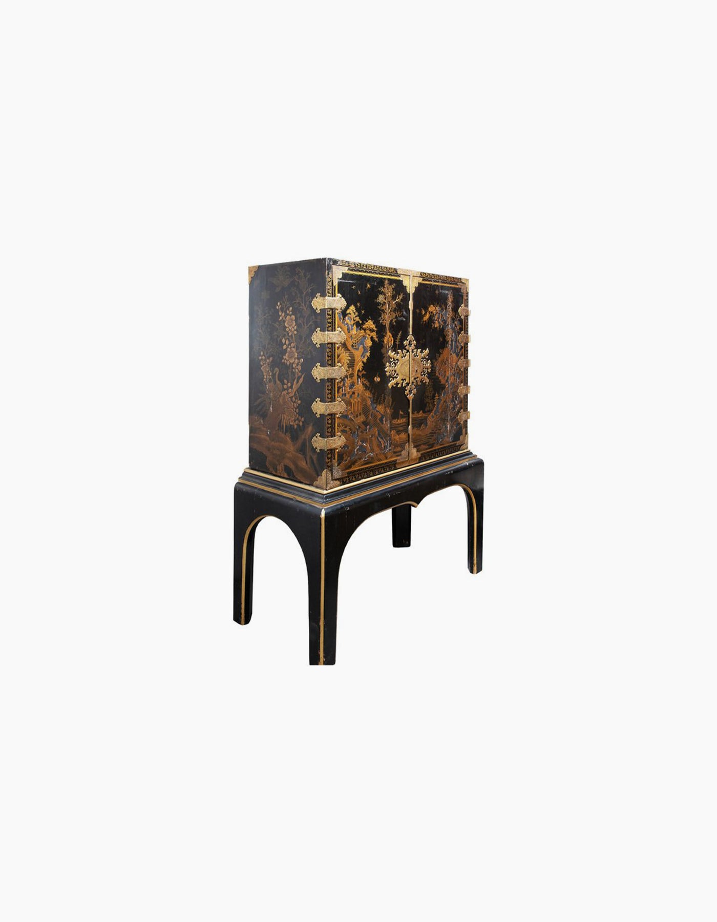 Antique Japanese Lacquer Cabinet on Stand
