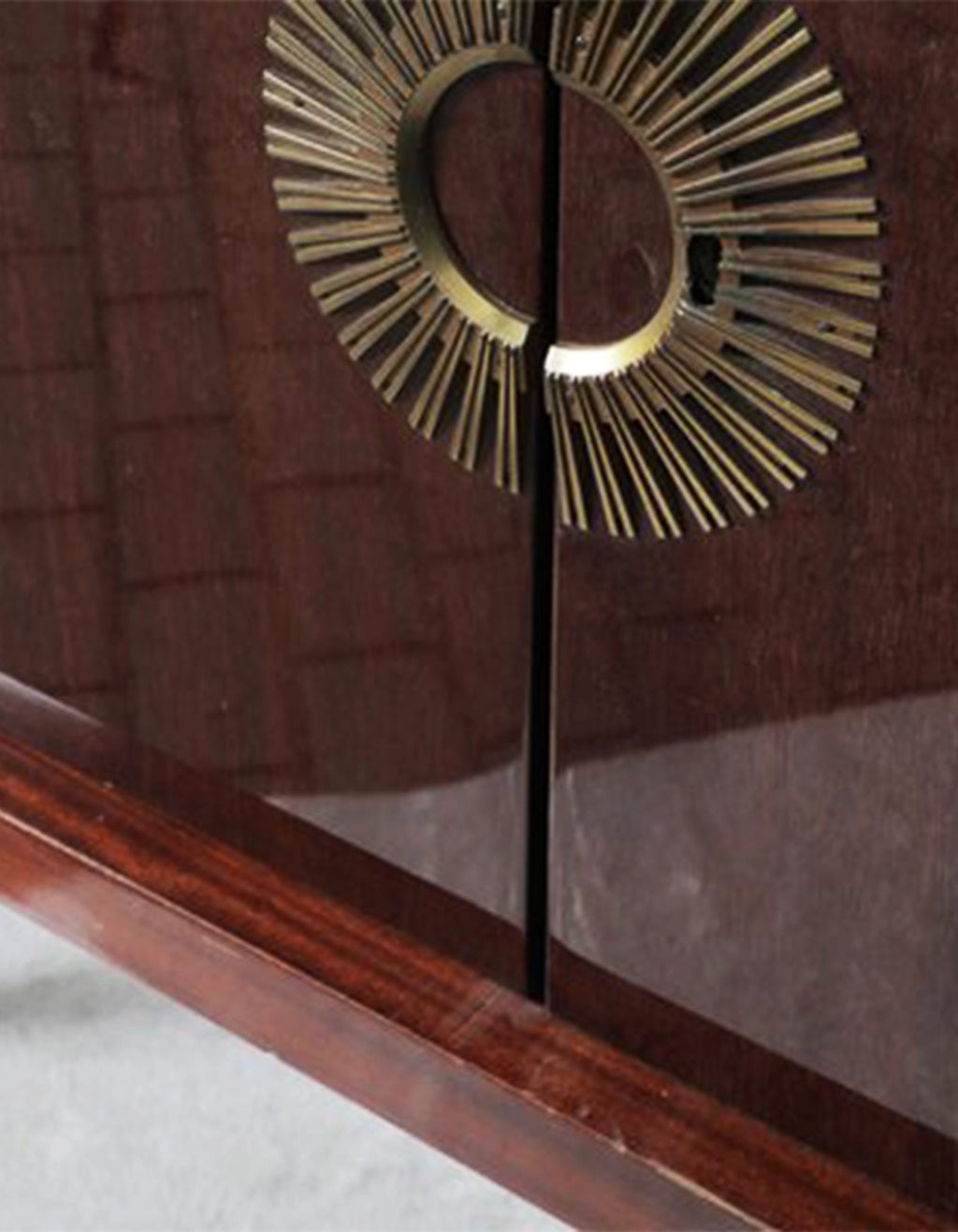 Mid-Century Modern Mahogany Sideboard with Brass Accents