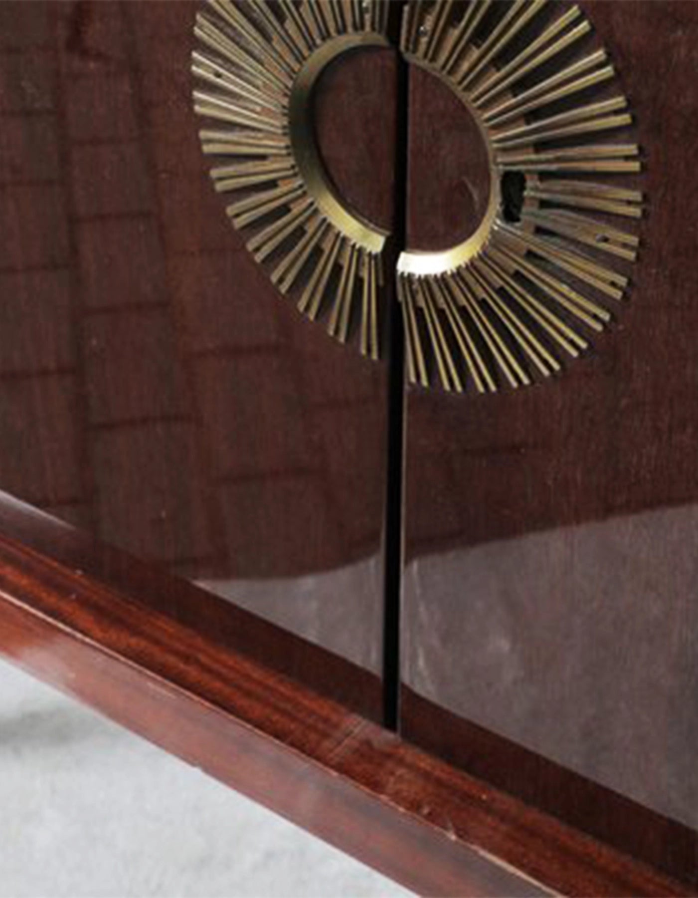 Mid-Century Modern Mahogany Sideboard with Brass Accents