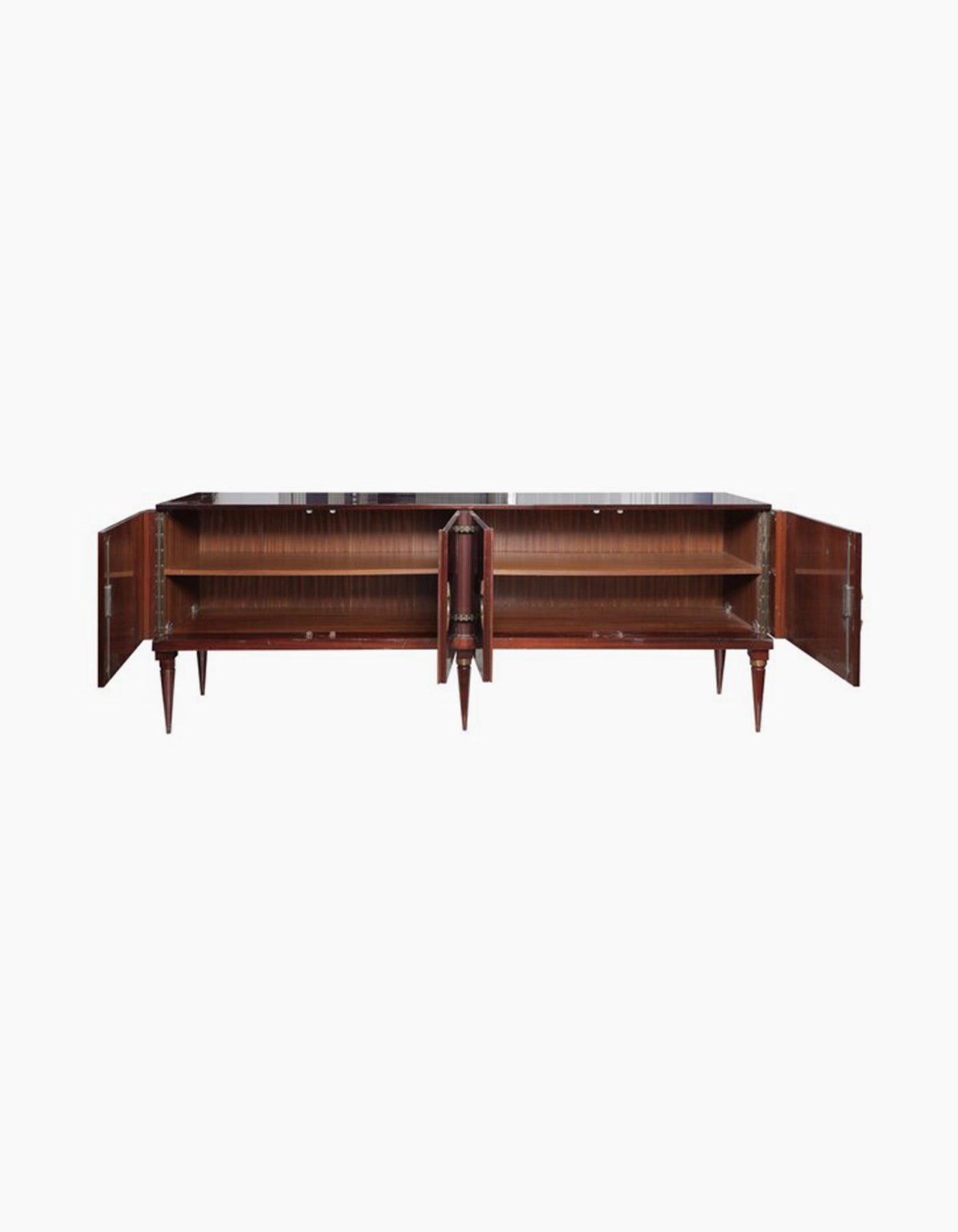 Mid-Century Modern Mahogany Sideboard with Brass Accents