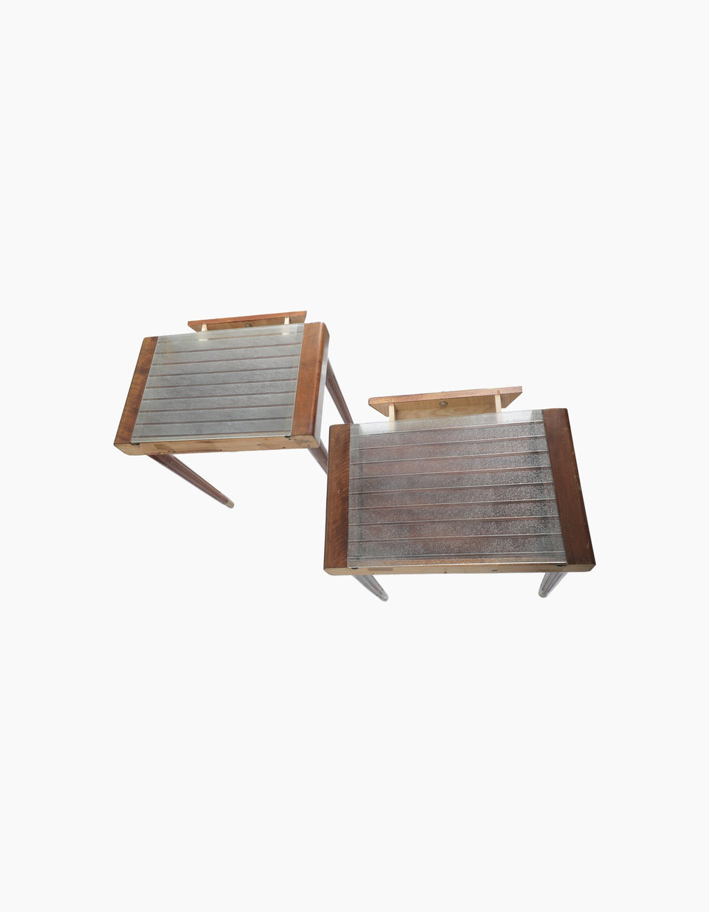 Mid-Century Modern Wooden Nightstands, Set of 2